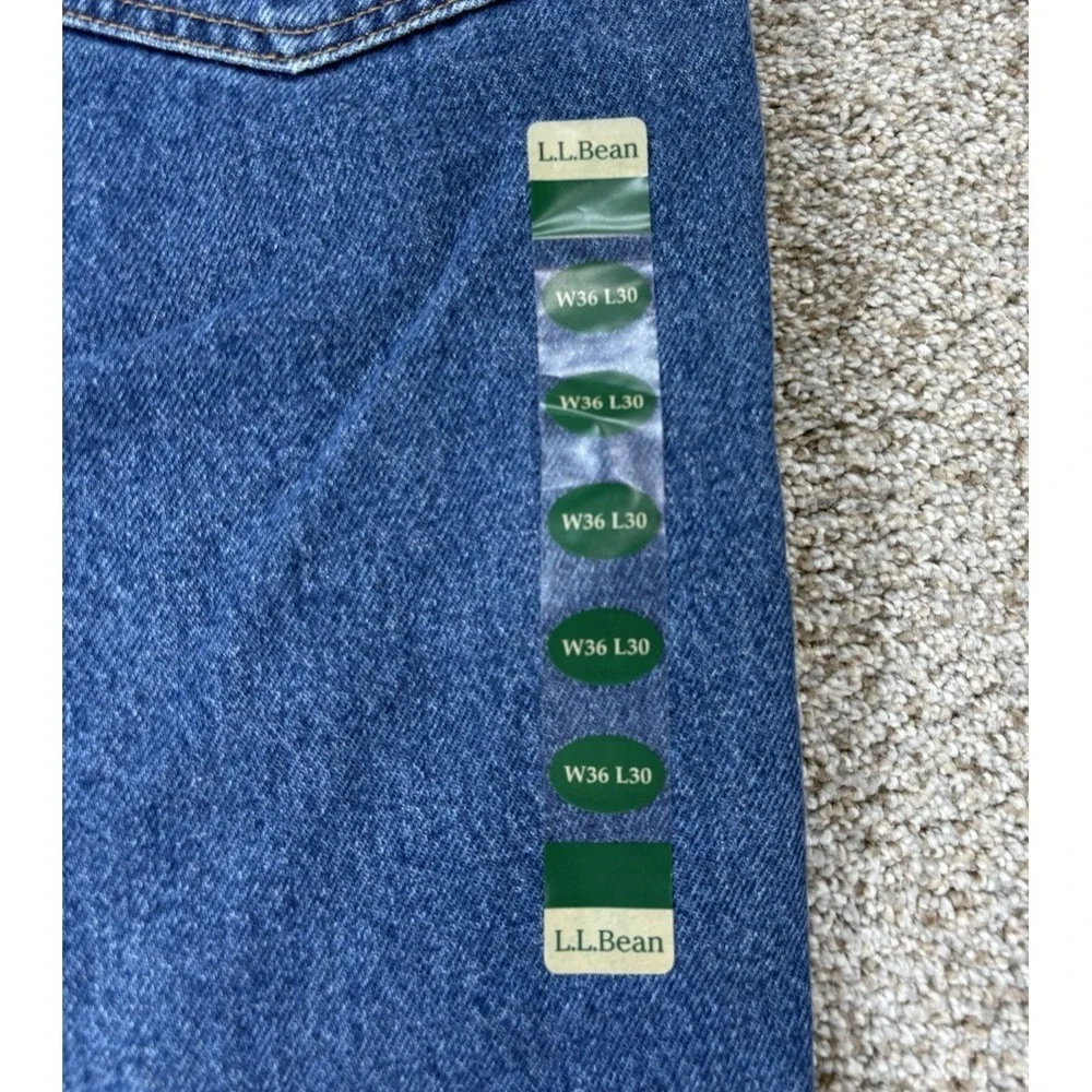 NEW LL Bean Double L Flannel Lined Jean Mens 36x30 Blue Classic Fit Cotton Denim